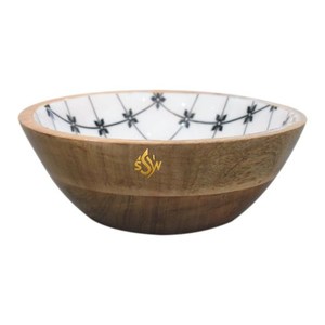 Cuenco para mezclar alimentos de madera de forma redonda con incrustaciones de hueso hecho a mano, cuenco para servir Chocolate de estilo japonés de gran tamaño para gran oferta - Product Image 6