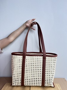 Rattan <b>Bags</b> Environmentally friendly Rattan Leather <b>Bags</b> <b>Summer</b> Beach <b>Bags</b> High Quality Natural Woven Baskets Made in Vietnam - Product Image 2