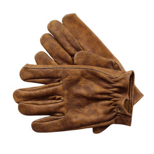 ถุงมือหนังวัวแท้สีน้ำตาลสไตล์เรโทรคุณภาพสูง สำหรับขี่มอเตอร์ไซค์ จักรยานเสือภูเขา และงานทั่วไป - Product Image 2