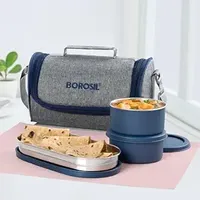 Boîte à lunch en acier inoxydable de haute qualité avec sac et ensemble de 3 contenants pour l'école et le bureau, disponible à la vente