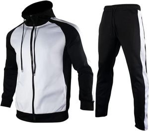 ชุดวอร์มผ้าฟลีซผสมคอตตอน 65% โพลีเอสเตอร์ 35% ออกแบบโลโก้เองได้ ชุดวอร์มผู้ชาย ขายส่ง เสื้อสเวตเชิ้ตแบบต่อผ้า - Product Image 3