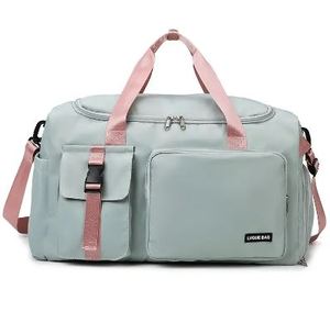 กระเป๋าเดินทางออกกำลังกายผ้าโพลีเอสเตอร์กันน้ำสำหรับผู้หญิงมีช่องใส่รองเท้า - Product Image 3