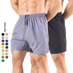 Pantalones cortos de gimnasio con cintura elástica con cordón para hombres 87% Nylon 13% Spandex secado rápido sólido nuevo para baloncesto correr - Product Image 2