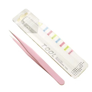 Kit de pinzas de pestañas negras de belleza con logotipo personalizado Herramienta de extensión de pestañas precisa de acero inoxidable con punta puntiaguda - Product Image 4