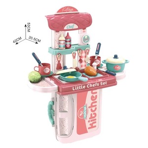 Jeu de simulation 3-en-1 en plastique : Collection interactive complète – Cuisine, coiffeuse et valise – Jouets éducatifs pour enfants - Product Image 3