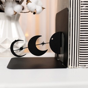 Extremos de libro con tema creativo Moon Black Space, ideal para amantes de la Astronomía, escritorio de oficina, mesa de estudio, biblioteca y Hogar Moderno - Product Image 5