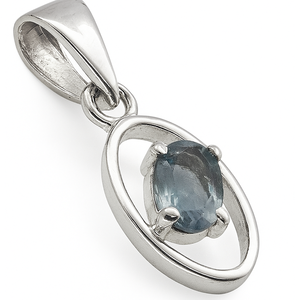 Pendentif Rhaya Jewels en argent sterling 925, style minimaliste, plaqué rhodium, labradorite, taille ovale 6x4 mm, haute qualité, breloques unisexes - Product Image 5