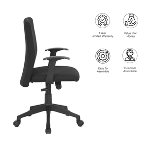 Optima Silla moderna con respaldo alto en negro Cómodo diseño de metal - Product Image 2