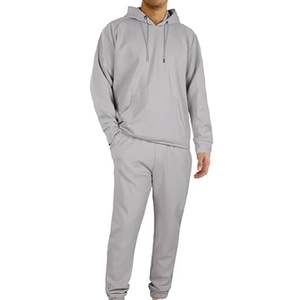 Survêtement personnalisé en molleton 100% coton pour homme, à capuche, uni, lourd, pour l'hiver - Product Image 2