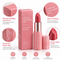 Boîte d'emballage personnalisée pour rouge à lèvres, boîte en papier cosmétique de luxe, logo personnalisé imprimé, boîte à rouge à lèvres, emballage de beauté en gros