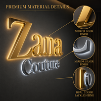 Enseigne personnalisée avec logo, enseigne lumineuse en métal, enseigne commerciale, lettres en relief rétroéclairées 3D pour magasin, salon et réception de bureau, logo mural