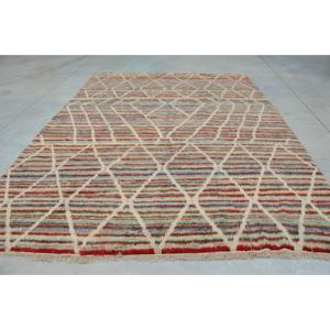 พรมวินเทจตุรกี ขนาด 8.8x12 ฟุต (268x365 ซม.) สีแดงน้ำเงินลายอิคัต - Product Image 1
