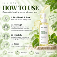Huile Nettoyante Démaquillante Douce au Thé de Thé (Heartleaf) pour le Contrôle des Pores, Nettoyant Visage à Base d'Huiles Végétales 200ml OEM ODM Marque Privée