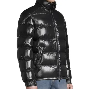 Abrigos cálidos acolchados de alta calidad, capucha desmontable, invierno, hombre, Burbuja, hombres, chaqueta acolchada brillante, diseño de logotipo personalizado, venta al por mayor - Product Image 2