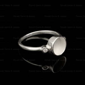 High Quality Solid 925 Silver 8mm Cup Blank Bezel Gemstone Cabochon <b>Ring</b> Setting With CZ Breastmilk DIY Resin Jewelry Findings - Product Image 5