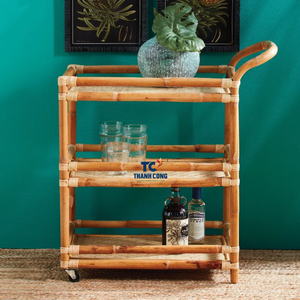 Best Selling BAR CART for Restaurant and Lounge Service with Eco-Friendly RATTAN HOTEL TROLLEY for Indoor Use - Product Image 1