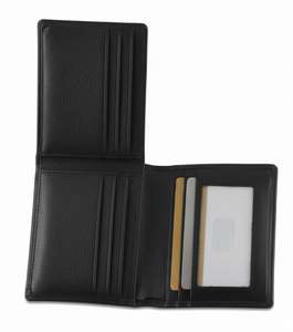 Cartera de Hombre de Cuero Genuino Negro Simple de Alta Calidad para Uso Diario con Diseño Interior Elegante y Múltiples Ranuras para Tarjetas - Product Image 4