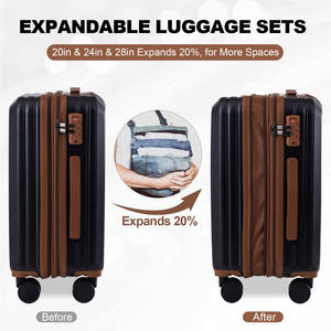 Valise PC légère extensible avec serrure TSA, 4 roues, poignée souple, doublure en polyester durable pour usage personnel et professionnel - Product Image 3