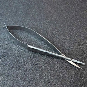 Tijera de resorte de acero inoxidable de gran venta con hoja curva afilada Mejor agarre Nuevo logotipo Imprimir Tijera de recorte de pestañas frescas - Product Image 5