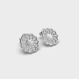 Good Quality Lab Created Diamond Jewelry Design Sterling Silver Gold 4mm 5mm Fine Women Stud Earrings From Indian Manufacturer - Product Image 3