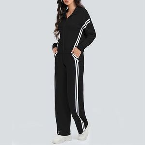 Conjunto Deportivo de 2 Piezas para Mujer, con Capucha, Estampado, Logotipo Personalizado, Poliéster/Algodón, Color Sólido, Ropa Urbana, Alta Calidad OEM - Product Image 5