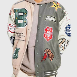 Veste universitaire OEM pour hommes, manches en cuir respirant, broderie en chenille, équipe américaine de basket-ball personnalisée et tendance - Product Image 5