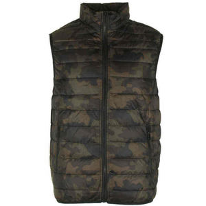 Gilet d'hiver vintage à fermeture éclair imperméable en coton lavé pour hommes col montant bouffant respirant en laine coupe-vent - Product Image 2