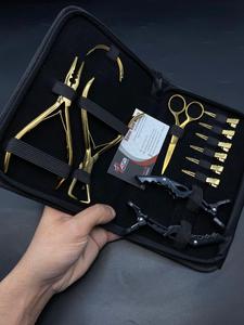Juego de herramientas de extensión de cabello de acero inoxidable de grado quirúrgico, aplicador de microcuentas chapado en oro y alicates de extracción - Product Image 3