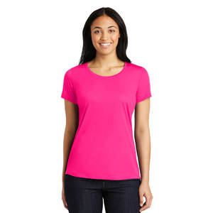 Camiseta Básica de Manga Corta para Mujer, Cuello Redondo, Algodón, Lisa - Product Image 4