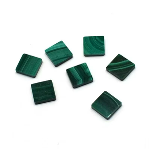 Malachite naturelle, forme carrée plate, cabochons calibrés, pierre précieuse, bijoux faits à la main, pierre polie pour la fabrication de bijoux - Product Image 2