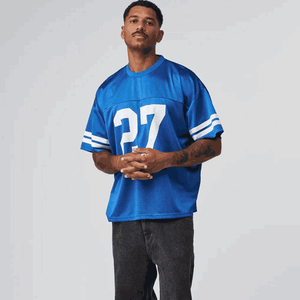 Camisetas de fútbol de poliéster de malla con cuello en V para hombre y mujer, camisetas personalizadas con estampado de nombre de equipo, ropa deportiva para jóvenes, camisetas para hombre - Product Image 3