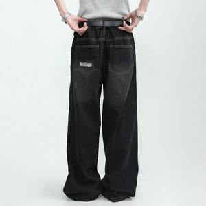 Moda Casual hombres jeans pantalones de alta calidad lavados rectos holgados Jeans Estilo Vintage Street Denim Ripped Loose fit jeans - Product Image 3