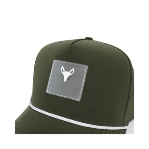 Casquette de baseball 5 panneaux haut de gamme, directement du fabricant, avec logo personnalisé en patch de silicone, visière blanche et fermeture snapback à cordon, pour la vente en gros - Product Image 2