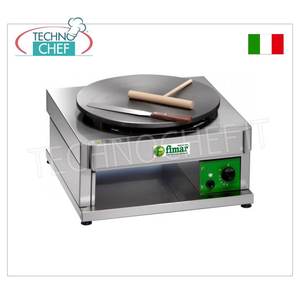 Technochef - Crêpière professionnelle à gaz, 1 plaque en fonte de 400 mm, Mod.CR400G1 - Product Image 1