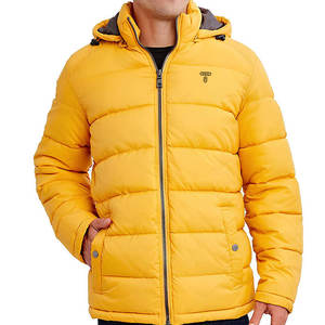 Factory Winter New Arrival Hooded Long Sleeve Canvas Puffer Men's Jacket High Street Customized Logo Printed Waterproof - Product Image 1