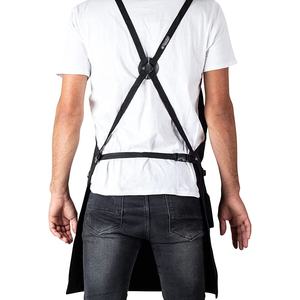 Delantales para hombres y mujeres, delantal de trabajo ajustable de alta resistencia, con bolsillo grande y espalda cruzada de lona - Product Image 3