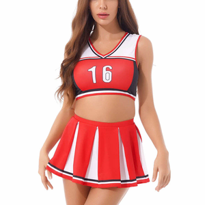 Tenue de cheerleading pour femmes, vêtements d'entraînement et de compétition, tissu 100% polyester durable, personnalisable, utilisation à long terme - Product Image 1