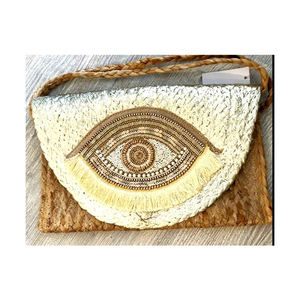 Bolso de hombro con cierre de cremallera larga para mujer de estilo bohemio de calidad superior Color sólido con cuentas borla al mejor precio India - Product Image 1