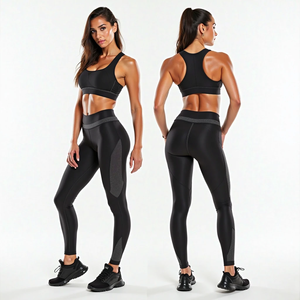 Conjunto Deportivo de Yoga sin Costuras para Otoño Invierno con Sujetador Deportivo y Leggings que Ofrecen Elasticidad Transpirable y Ajuste Cómodo - Product Image 4