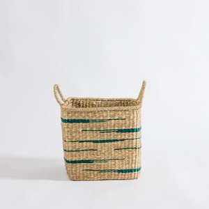 Juego de 3 cestas cuadradas de mimbre con diseño abstracto y asas, cestas de almacenamiento hechas a mano, venta al por mayor, ecológicas, hechas en Vietnam - Product Image 2