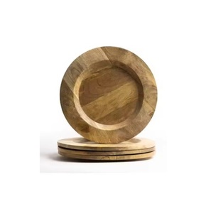 Assiette de service en bois massif de forme personnalisée, 100 pièces MOQ, style moderne durable pour la maison et les restaurants - Product Image 1