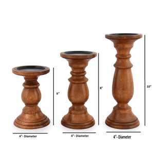 เชิงเทียนไม้ตกแต่งบ้านสไตล์วินเทจเชิงเทียนโคมไฟตกแต่งงานแต่งงานเชิงเทียน - Product Image 4