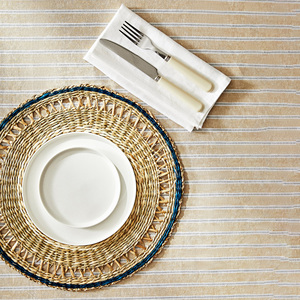 Round Seagrass Placemats Light Blue Color Wholesale Sustainable Natural Raffia Grass Placemat Art for <b>Dinner</b> <b>Table</b> Decorations - Product Image 5