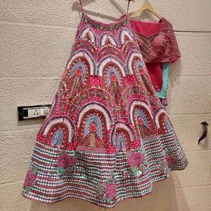 Elegant Sequins Embroidery Thread Work Lehenga with Cancan & Canvas Patta Indian Pakistani Clothing Lehenga Choli for Women - Product Image 1
