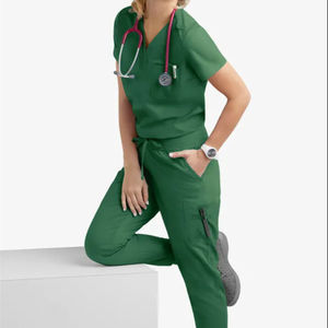 Uniforme de hospital antiarrugas personalizado de fábrica, uniformes de enfermería elásticos, uniforme de enfermera elegante médico - Product Image 1