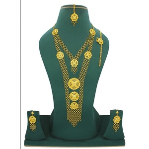 Necklace With <b>Earrings</b> Jewellery <b>Set</b> Goldplated Pure Brass High Quality Uae Dubai Necklace Design Necklace Jewellery <b>Set</b> - Product Image 6