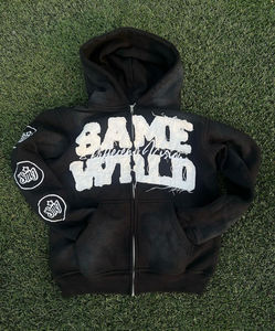 OEM Hombres 100% Algodón 480GSM Peso Pesado Transpirable Fleece Estampado Chándal Secado rápido Acampanado Conjunto Streetwear Gimnasio Otoño - Product Image 2