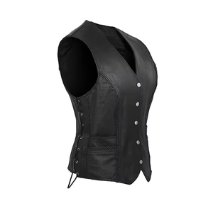 Gilet en cuir véritable pour femme, tendance et élégant, avec franges, best-seller, vêtements d'extérieur, broderie, pompon, vintage, imperméable - Product Image 3