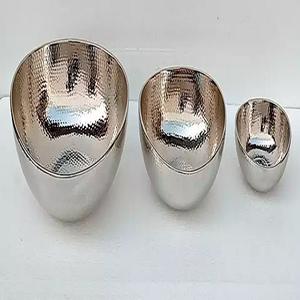 Ensemble Unique de 3 ustensiles de cuisine, bol décoratif pour la maison, décor de Table en Aluminium, bols modernes de couleur argent - Product Image 3