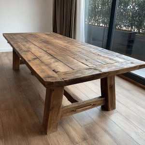 Table à manger carrée moderne en bois massif KALATRI, écologique, 6 places, assemblage requis, pour usage scolaire et hôtelier - Product Image 2